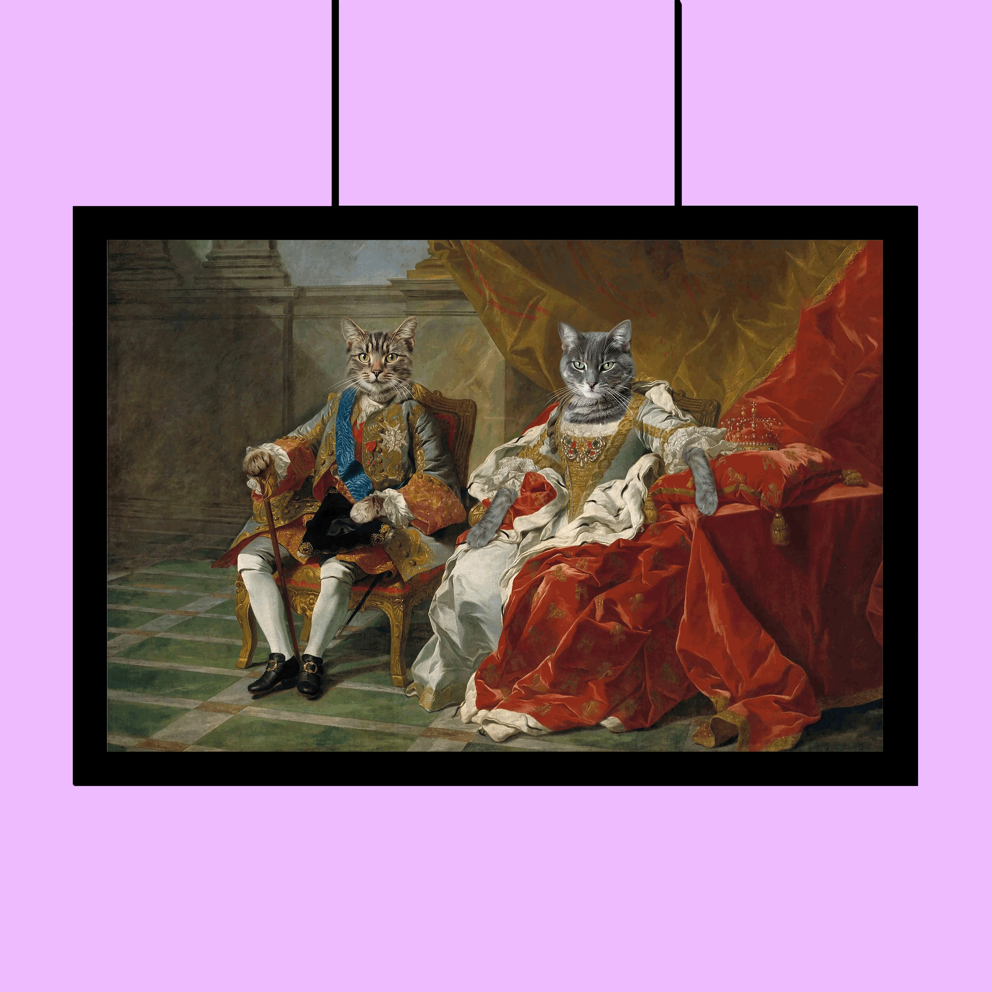 Noble Sovereigns – Custom Royal Multi-Pet Portrait